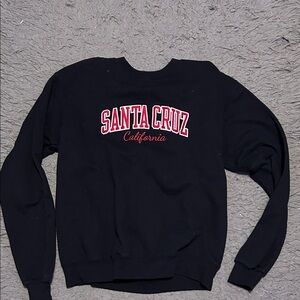 Santa Cruz Skateboards Black and Red Crewneck Sweater